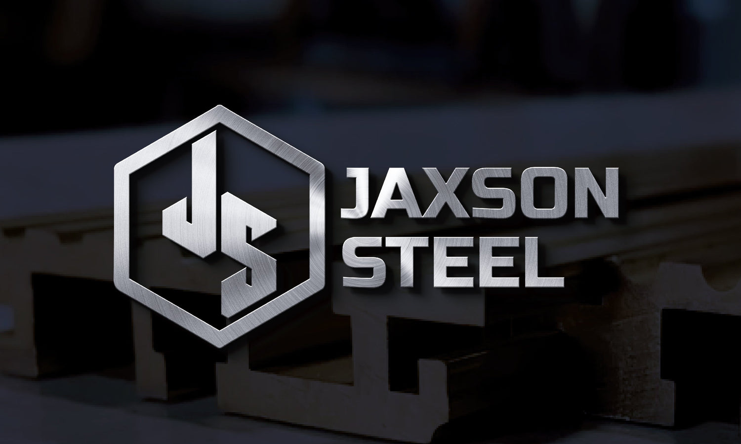 Jaxson Steel logo with metal bars in the background