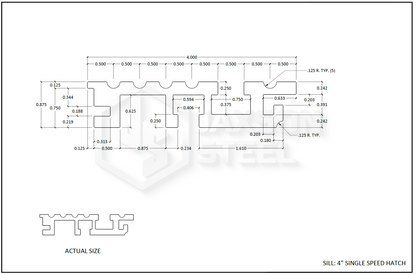 Aluminum Single Speed Hoistway Sill (24 FOOT ONLY)