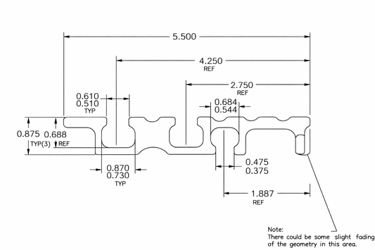 Stainless Steel Two Speed Hoistway Sill (316L)